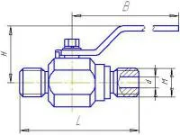 Кран шаровой разборной штуцерный КШ.Ш.010.160.01-02 DN 10 PN 160 ст.09Г2С