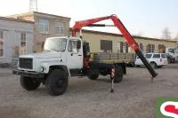 Автомобиль ГАЗ 33081, бортовой с крюковым КМУ Fassi F65