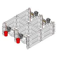 Бокс для теленка 1300x1300 малый четверной с металлическими фронтальными частями