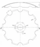 Диск зубчатый 660х8 мм БДМ (6 круглых отверстий)