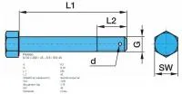 Болт сайлентблока полурессоры BPW M30x290 - 8.8 SW 46 03.340.15.33.0