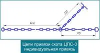 Цепь для привязного содержания КРС трёхконцевая